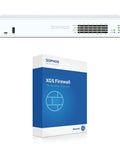 Lock Down Your Setup With This Rock Solid Next Gen Firewall Delivering Heavy Hitting Xstream Protection And Three Year License Plus Us Power Cord For Stress Free Network Security, showing a white firewall device and retail box.