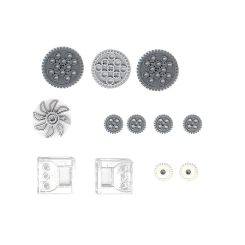 Image of 117 Piece Technic Gear And Axle Set For Mainstream LEGO Compatible Builds With Gear Rack And Worm, Pins, Axles, Connectors