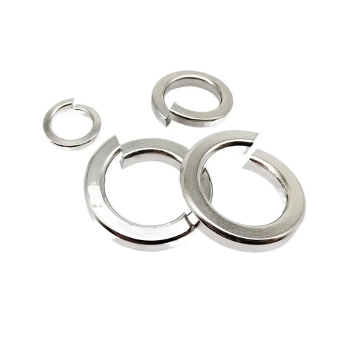 Lock Washer And Gasket Kit 1035 Piece Stainless Steel Spring Split Washers Set M1.6 Through M16 Durable DIY Assortment, stainless steel split washers shown