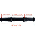 Square Taper Bicycle Bottom Bracket Axle Set With 5S 146.5mm, 3S 144.5mm, 3P 139mm Lengths, black axle with measurements
