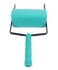 Professional Five Inch Knurling Decorator Roller With Comfortable Anti Slip Handle for walls and ceilings, turquoise design.