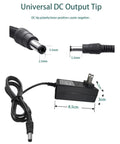 2 Pack 24V Power Supply Adapter for LED Strips and More, 5.5x2.5mm plug with 100-240V AC input, universal DC output tip