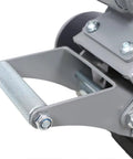 Close-up of ergonomic handle of Heavy Duty Electric Trailer Dolly with 5000 Lb Towing Capacity and 8 Inch Rubber Tire.