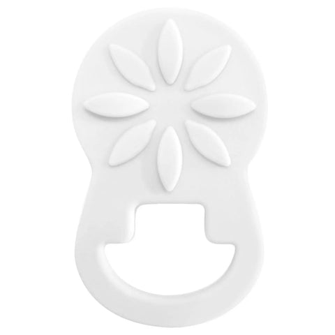 Secure Eyeglass Holder Clip For Clothes That Keeps Your Glasses From Dropping Or Getting Misplaced Or Scratched In The Office, Classroom, Or Outdoors, A Practical Glasses Accessory For Busy Pros, shown front view white silicone clip.