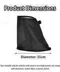 Slick Magnetic EV Charger Cover For Jeep Wrangler 4xe, 35cm diameter, black weatherproof design for steel panels.