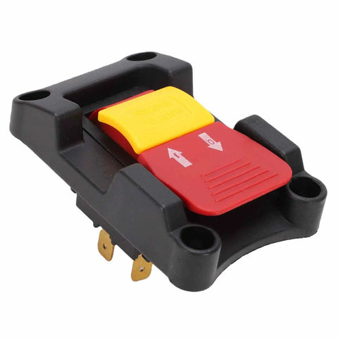 Sweet Upgrade 16A Dual Voltage Emergency Stop Paddle Switch For Table Saw Drill Press Plug And Play Setup With No Hassle Operation And Smooth Shop Safety For Woodworking Gear, showcasing red and yellow paddle.