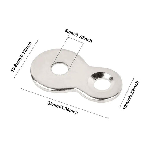 Heavy Duty Figure Eight Table Connectors, iron clip measuring 33mm x 1.30in for wood furniture assembly.