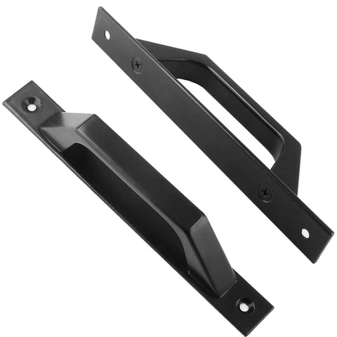 2 Pack Sliding Barn Door Handle 7.9 Inch Aluminum Alloy Door Pull For Sliding Barn Gate Cabinet Closet Drawer Garage Shed Black Finish Includes Mounting Screws Durable Aluminum Alloy Construction For Lasting Use With 0.18 Inch Mounting Holes