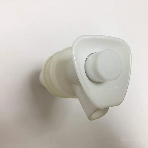 Push Button Water Cooler Spigot Replacement Kit For Rubbermaid Gott Coolers, top view of white spigot with push button