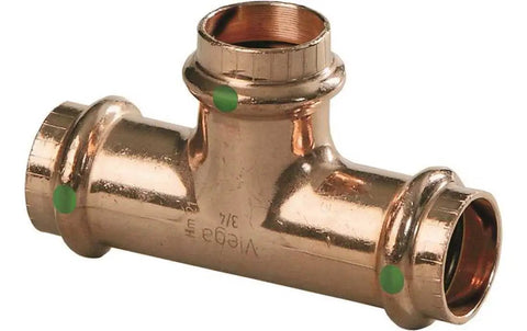 ProPress Zero Lead Copper Tee Three Quarter Inch P X P X P Ten Pack For Fast Wet Connections And Watertight Seals No Fuss Easy Install