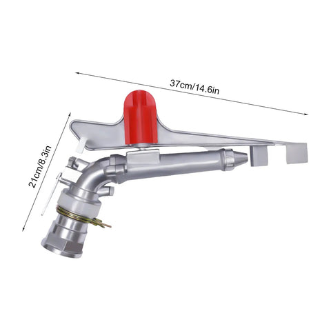 Heavy Duty 2 Inch Irrigation Spray Gun Kit With Aluminum Core And Dual Nozzles Delivering A Smooth 360 Degree Spray Pattern To Crush Your Crop Watering Jobs Across Farm Grounds For High Yield Agriculture