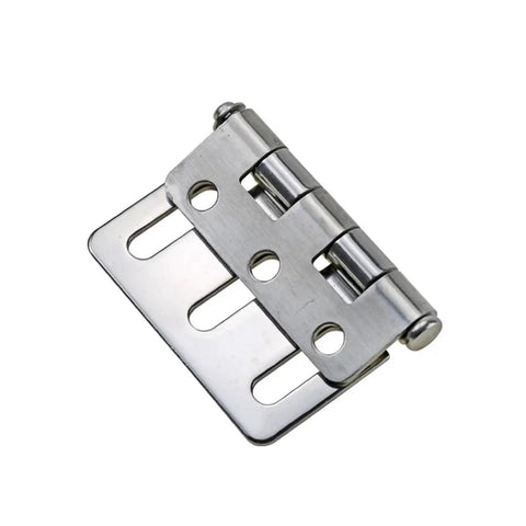 Stainless Steel Asymmetric Waist Hole Linkage Door Hinge For Industrial Equipment Cabinets And Heavy Duty Gates Built Like A Tank With Rock Solid Durability And Smooth Heavy Swinging Includes One Piece, side view of hinge.