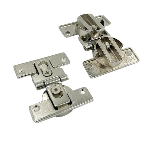 Two Piece 180 Degree Folding Hidden Door Hinge For Cabinets And Cabinet Linkage Durable Zinc Alloy Construction With Nickel Plating