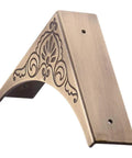 Antique Bronze Metal 4 Pack Corner Protectors Furniture Edge Guards With Classic Carved Details close-up angle.