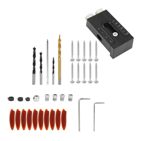 Pro-Grade Pocket Hole Jig Kit With Oblique Drilling Locator And Dual Woodworking Guides, Aluminum Alloy Pocket Jig tools