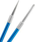 Two Pack Retractable Diamond Serrated Knife Sharpener For Kitchen Outdoor Cooking Camping Fishing And Hunting Grit Proof And Pocket Ready Kit, close-up of blue sharpeners.