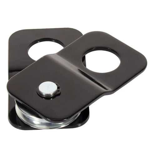 8000 Lbs Heavy Duty Snatch Block Pulley For Winch Recovery Vehicle Towing, black steel pulley with groove for cable use.