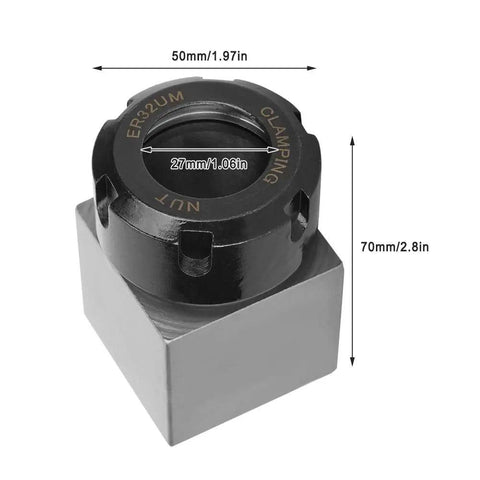 Premium Er-32 Square Collet Chuck Block Holder For Cnc Lathe With Dead Nuts Smooth Through Hole Design For Extended Turning Tasks And Battle Ready Hard Steel Build