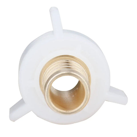 Close-up of Half Inch Pex Female Swivel Fitting Adapter For RV Plumbing Lead Free Brass Crimp Connector Pack Of Ten Easy Install Durable Brass