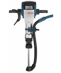 HDC400 1-1/8 In Hex Chiseling Dust Collection Attachment connected to rotary hammer with adjustable ski-boot clamp band