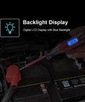 3 To 65V Backlit Digital LCD Circuit Tester Test Light With 140 Inch Extended Wire for Cars and Trucks in use on battery
