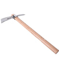 Stainless Steel Garden Pickaxe Handheld Mattock with wooden handle on white background