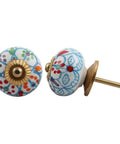 Flat Out Dope Multicolor Ceramic Floral Drawer Knobs For Kitchen Cabinets And Dressers With Smooth Rounded Corners Rust Free Heavy Duty Hardware Totally Easy To Install, showing floral design.