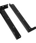 Beefy Heavy Duty Black Steel L Shelf Brackets Set for Wall Mounted Shelves and Cabinets Rock Solid Support With Hidden In Wall Design