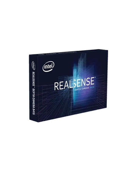 Box of RealSense Depth Camera D415 With 720p Resolution, Slick 3D Sensing, USB Connectivity, Perfect For Robotics Builds