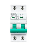 Hard Core Din Rail 2 Pole Main Switch Disconnector Isolator Circuit Breaker 400VAC Double Pole GYH8 Series with dual pole design.