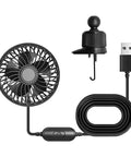 Rugged Car Vent USB Fan Built Specifically For Tesla Cybertruck with USB cable and detachable mount for cooling.