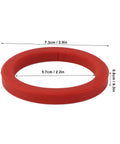 Two Pack Red 8mm Silicone Group Gasket For Espresso Machines E61 Group Head Replacement, shown with dimensions