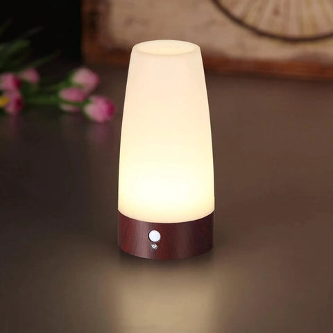 Retro LED Night Light With PIR Motion Sensor, Battery Powered Round Lamp For Indoor And Outdoor Use, Auto Motion Activated Light, On And Off Modes, Portable Hallway And Kids Room Glow Up