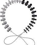 Nut And Bolt Thread Gauge Set With 26 Male And Female Gauges For Imperial And Metric Threads Quick Identification Tool on metal wire loop.