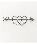 Sleek Wall Mounted Coat Rack Featuring Heavy Duty Gold Metal Hooks To Keep Your Daily Gear Locked Down While Bringing Major Street Style To Any Hallway Entryway Or Office Setup That Never Misses, black design with hearts and arrow.