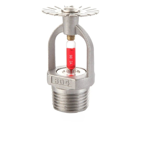 Heavy Duty 6 Pack Fire Sprinkler Heads Half Inch 68 Degree Bulb 304 Stainless Steel ceiling mount with red glass bulb