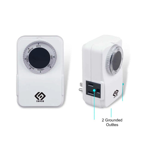Image of 2 Pack Indoor 24 Hour Daily Repeat Timer With Two Grounded Outlets And No Sweat Plug And Play Setting for home automation.