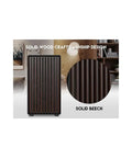 Dope Walnut Wood Front Panel Micro ATX ITX Gaming PC Case With Tempered Glass Side Panel And Front Walnut Finish USB 3 0 Type C Front IO Four PWM Fans Pre Installed Mid Tower Cooling Ready, front view with solid wood design.