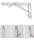 Heavy Duty Folding Shelf Brackets Set 2 Pack Space Saving Triangle Wall Mounted Hinge Brackets For Tools And Shelves 6 Inch Black Built Tough
