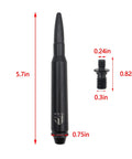 Jeep Wrangler Short Black 5.7 Inch Aluminum FM Aerial Antenna Replacement Mast Whip For JK JKU JL JLU 2007 2021 with measurements