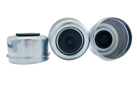 Two And Three Eighths Inch Dust Cap Grease Cover For Two Point Four Four Dexter EZ Lube Camper Axle, pack of four, with rubber plugs