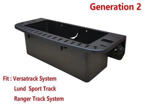 90 Degree Boat Track Tool Holder Marine Caddy for Versatrack Lund Lowe and Verstrack Systems Cockpit Organizer side view.