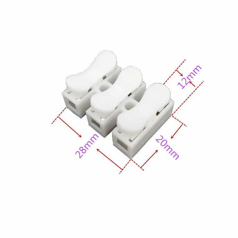 60 Pcs 3P CH3 Quick Connector Spring Wire Terminal Block For LED Light Bar Connection Spring Cable Clamp 3 Way Splice 10A 0.4mm To 2mm Wire Range Easy Plug In DIY Lighting Setup For Reliable Power