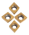 CNC Carbide Insert Cutter Set 10 Pcs Shape Indexable Lathe Milling Inserts CCMT09T304 and CCMT32.5 close-up view