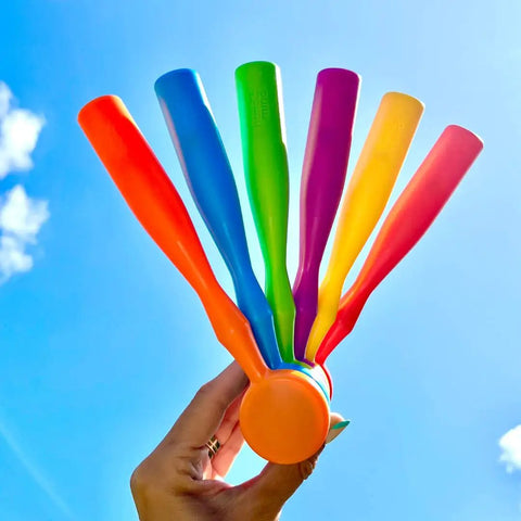 Magnetic Wands For Kids Set Of 6 With Handles Hands On Multisensory Literacy And Science Manipulatives in rainbow colors.