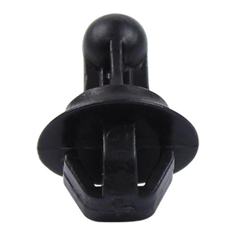 Close-up of black plastic pin of Fuel Door Hinge Spring And Fuel Filler Door Holder Clamp Pin Kit for Toyota Tacoma and Tundra