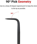 90 Degree Pointed Pick With 1/8 Inch By 3 Inch Shank For Precision Prying Scraping And Pulling Tasks, Sharp 30 Degree Point With Two Wings