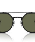 RB3765 Round Sunglasses With Black Frame And Green Polarized Lenses 53mm Wide For UV Protection And All Day Comfort
