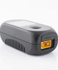 Pocket Size Ultra Compact RC Battery Charger With IPS Screen 80W 5A Portable Smart Charger On The Go For 1 To 4S LiPo Batteries USB C PD Quick Charge Field Ready Mini Charger For Drones And RC Cars, shown with XT60 output