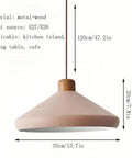 Nordic Industrial Pendant Light E26 Adjustable Height Wood Metal Chandelier for Kitchen Island Dining Room(White,35cm) showcasing adjustable height and sleek design.